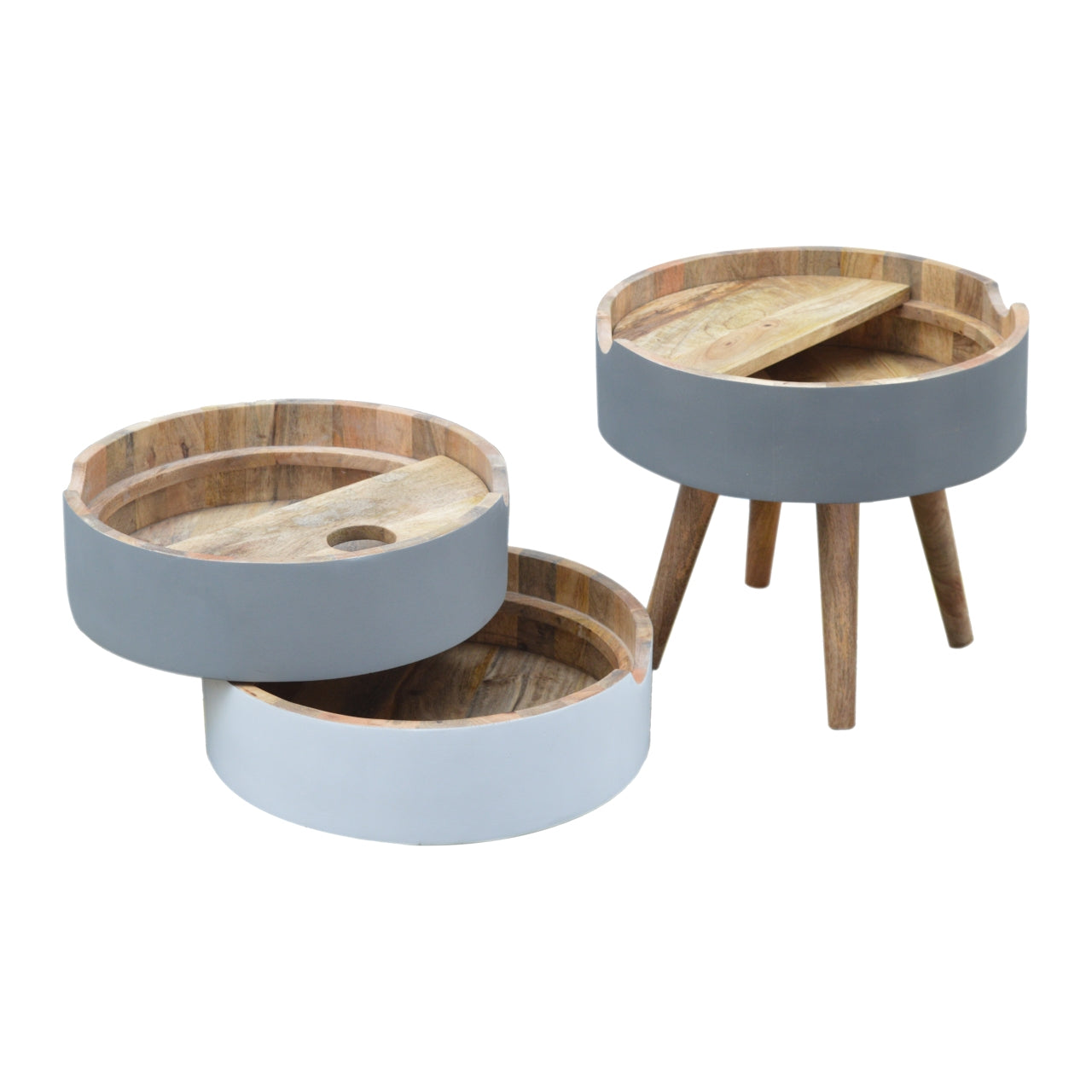 3 Drawer Grey Paint Bedside - Living with Luxury