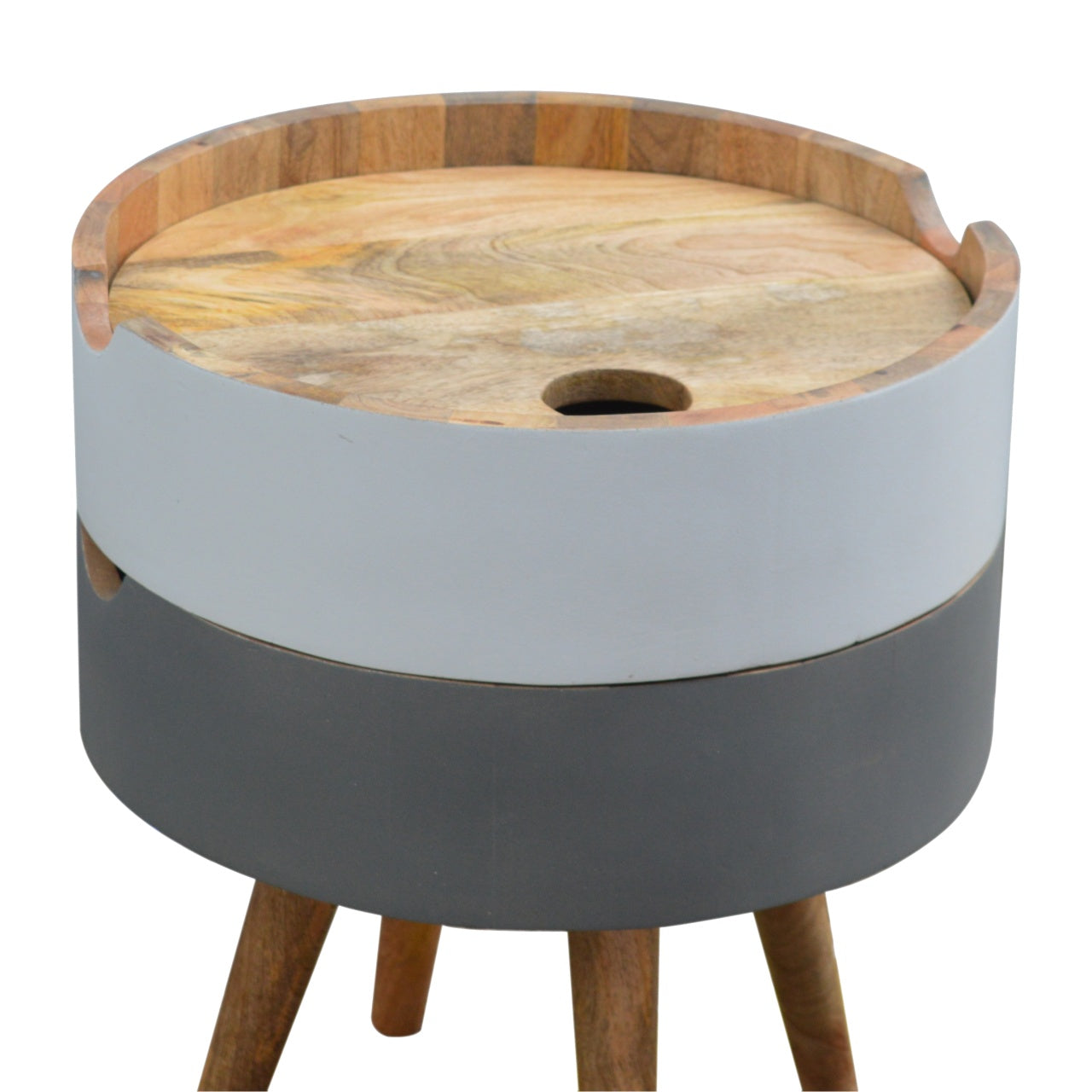 3 Drawer Grey Paint Bedside - Living with Luxury