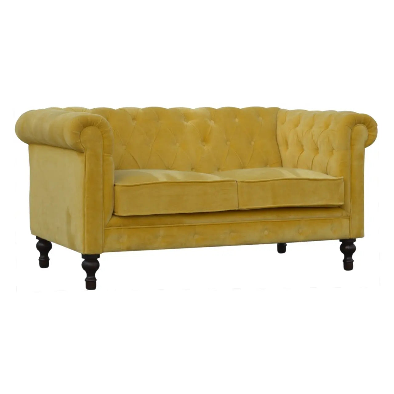 Mustard Velvet Chesterfield Sofa - Living with Luxury