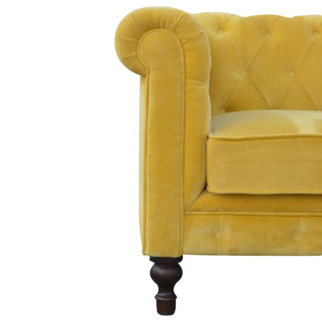 Mustard Velvet Chesterfield Sofa - Living with Luxury