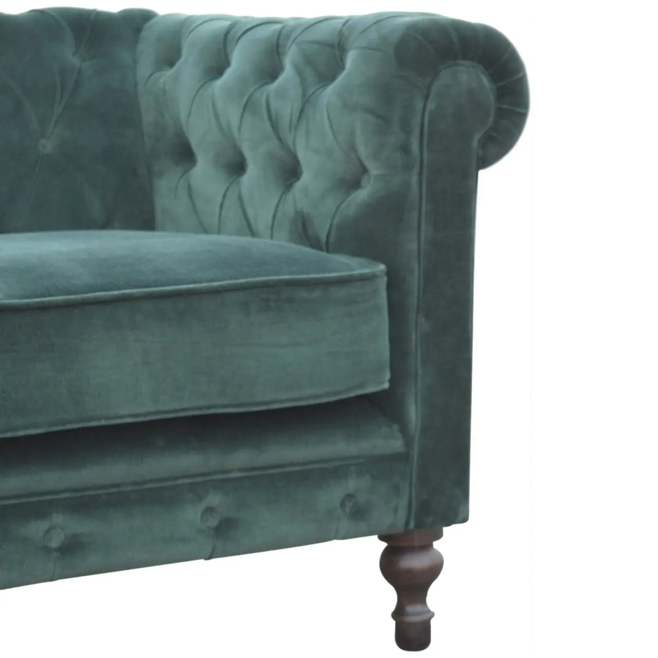 Emerald Green Velvet Chesterfield - Living with Luxury