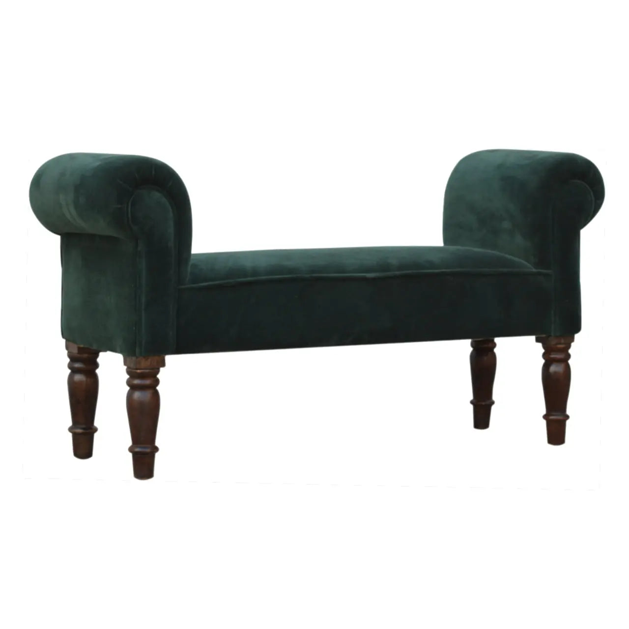 Emerald Velvet Bench - Living with Luxury