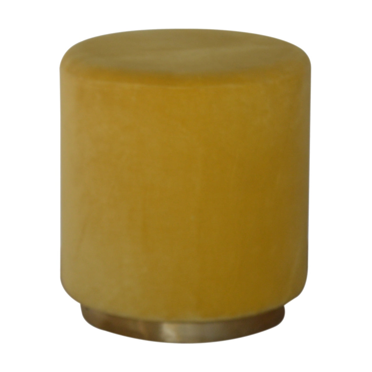 IN818 - Mustard Velvet Footstool with Gold Base Living with Luxury