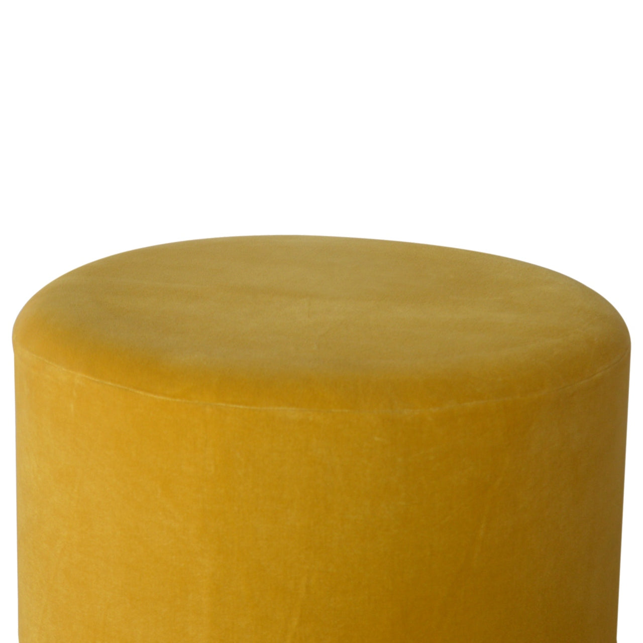 IN818 - Mustard Velvet Footstool with Gold Base Living with Luxury
