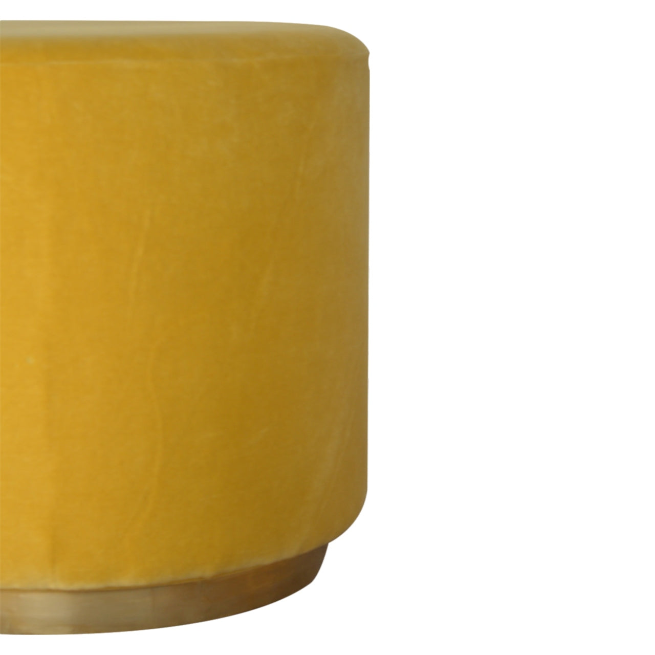 IN818 - Mustard Velvet Footstool with Gold Base Living with Luxury