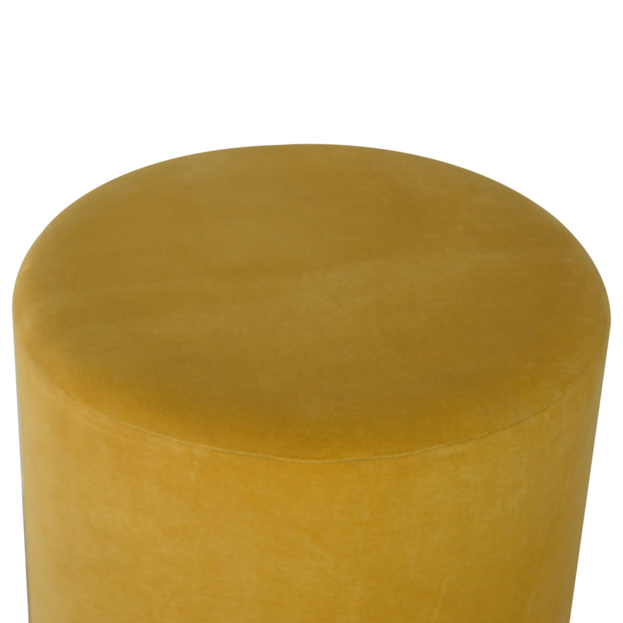 IN818 - Mustard Velvet Footstool with Gold Base Living with Luxury