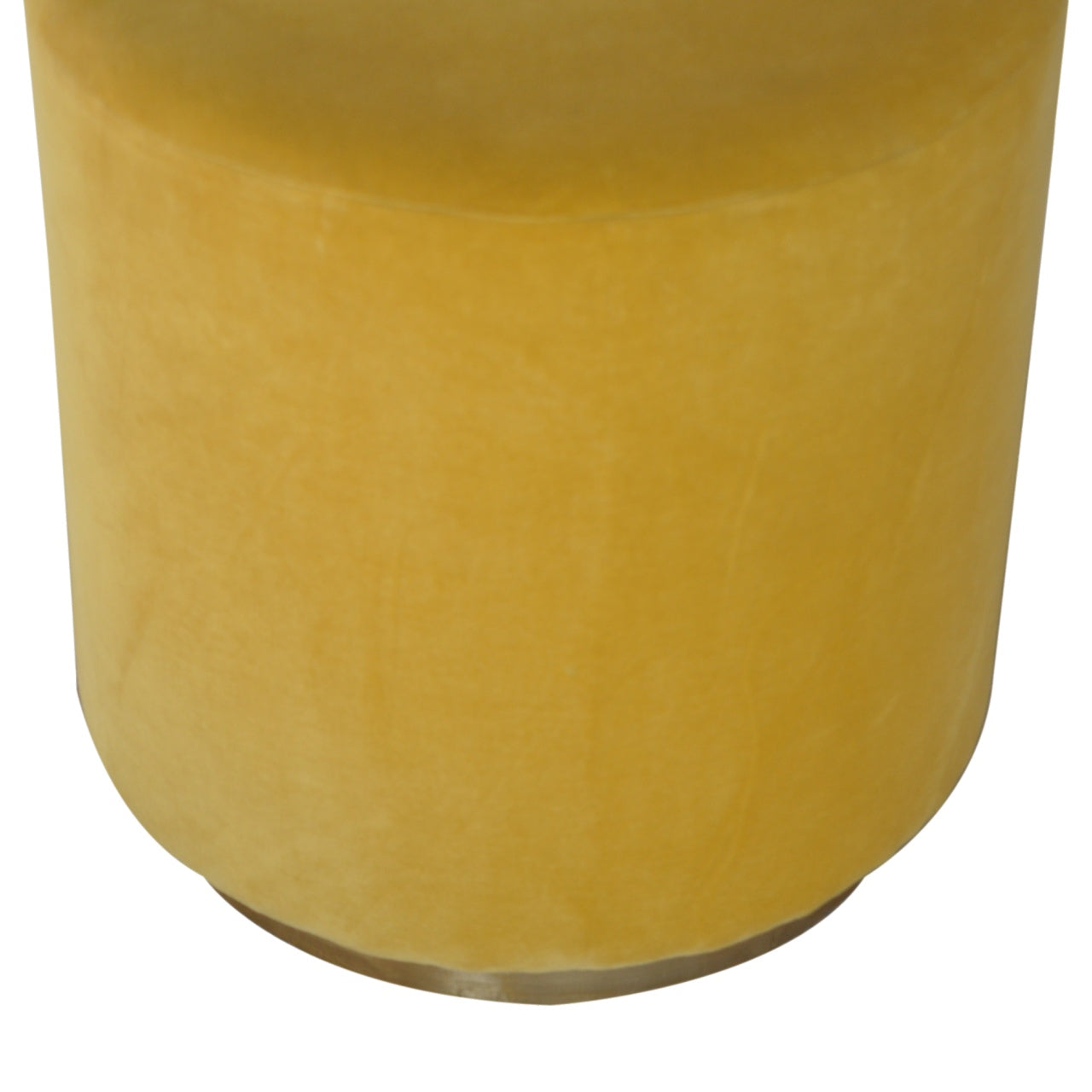 IN818 - Mustard Velvet Footstool with Gold Base Living with Luxury