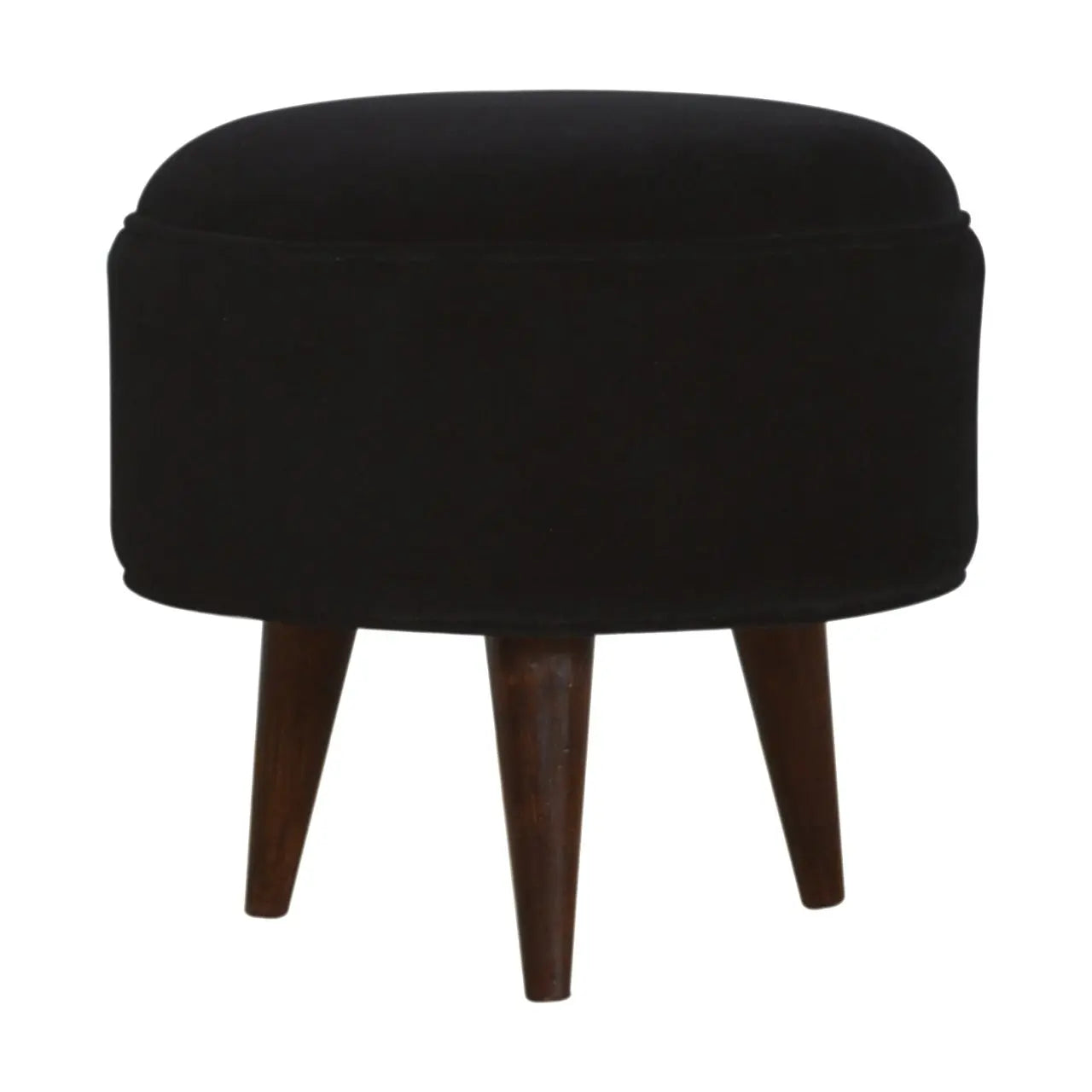 Black Velvet Nordic Style Footstool - Living with Luxury