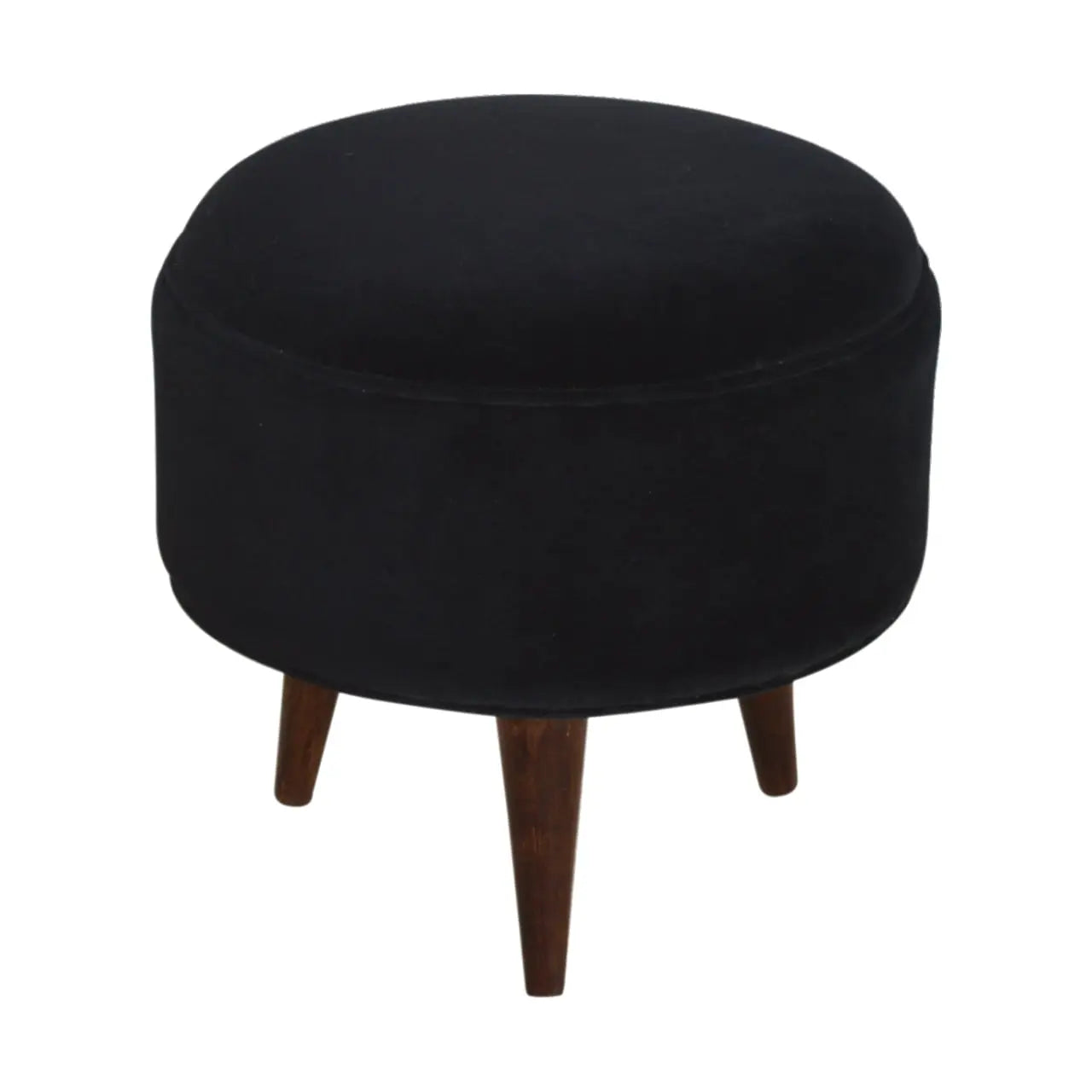 Black Velvet Nordic Style Footstool - Living with Luxury