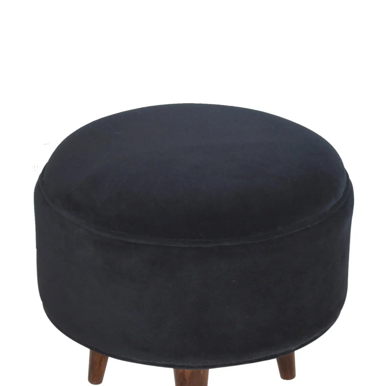 Black Velvet Nordic Style Footstool - Living with Luxury