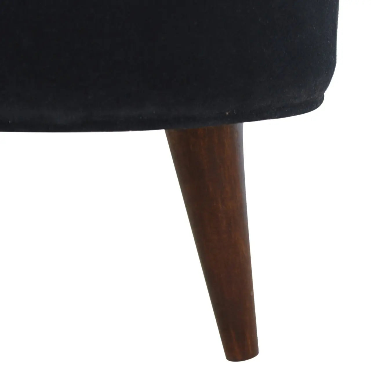 Black Velvet Nordic Style Footstool - Living with Luxury
