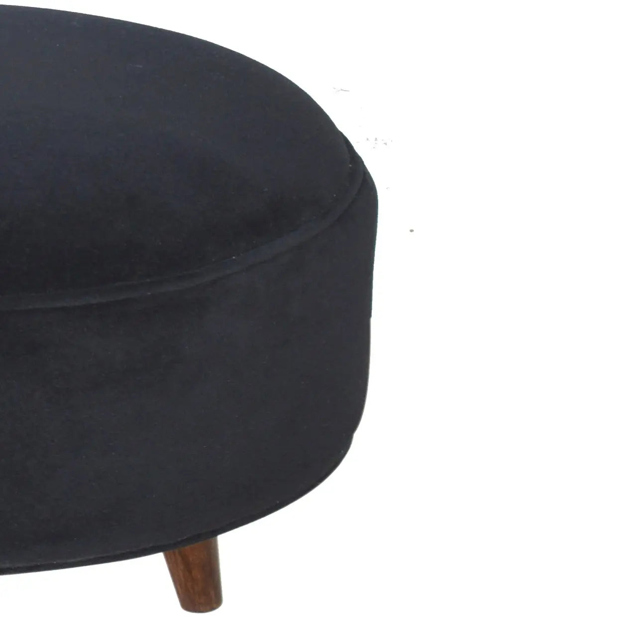 Black Velvet Nordic Style Footstool - Living with Luxury