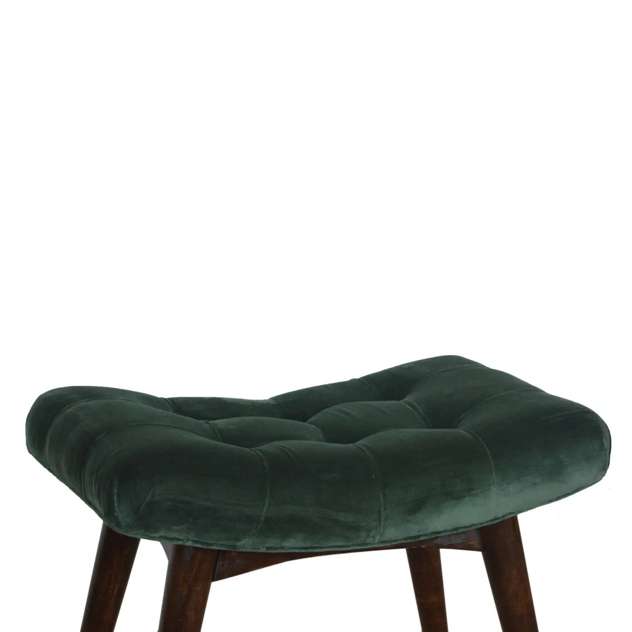 Emerald Velvet Curve Bench - Living with Luxury
