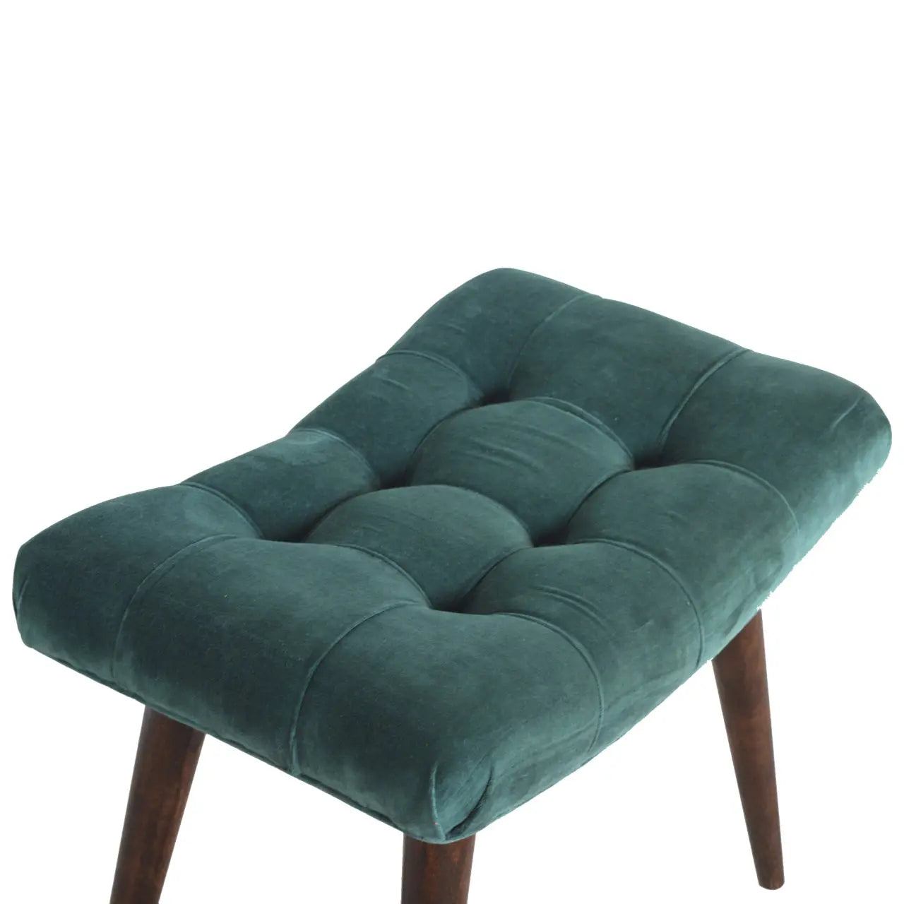Emerald Velvet Curve Bench - Living with Luxury