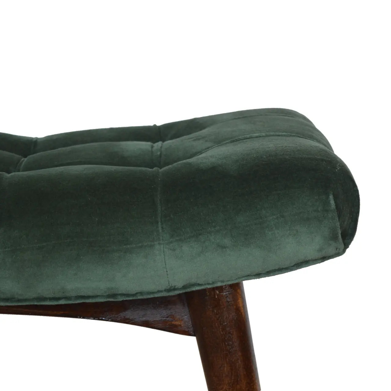 Emerald Velvet Curve Bench - Living with Luxury