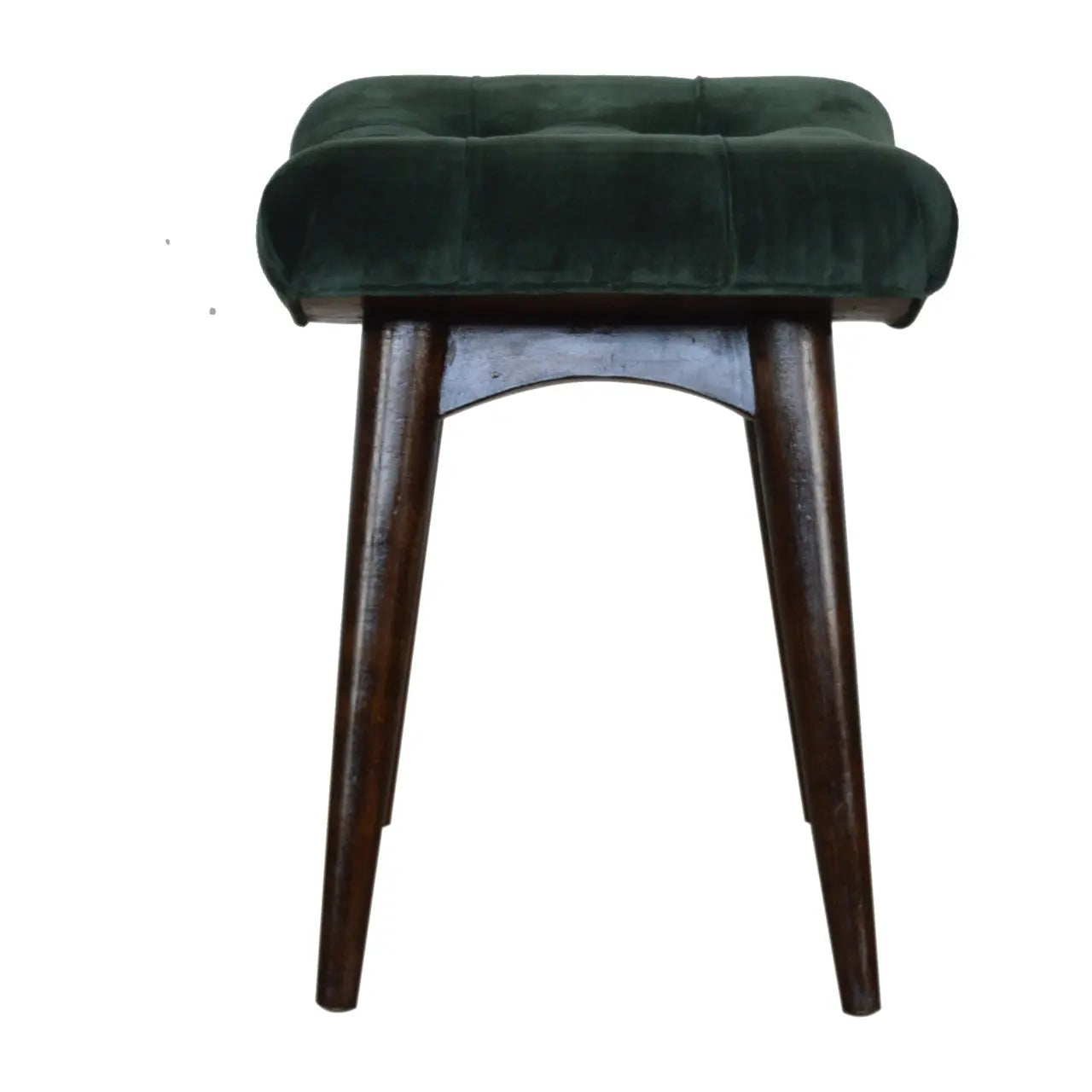 Emerald Velvet Curve Bench - Living with Luxury