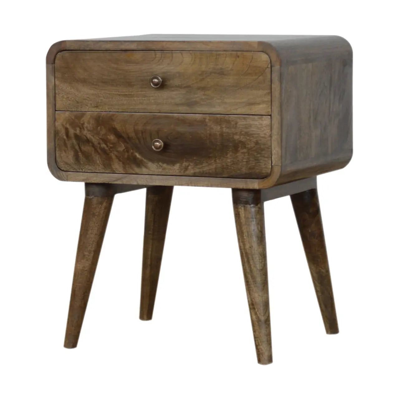 Curved Classic Grey Washed Bedside - Living with Luxury