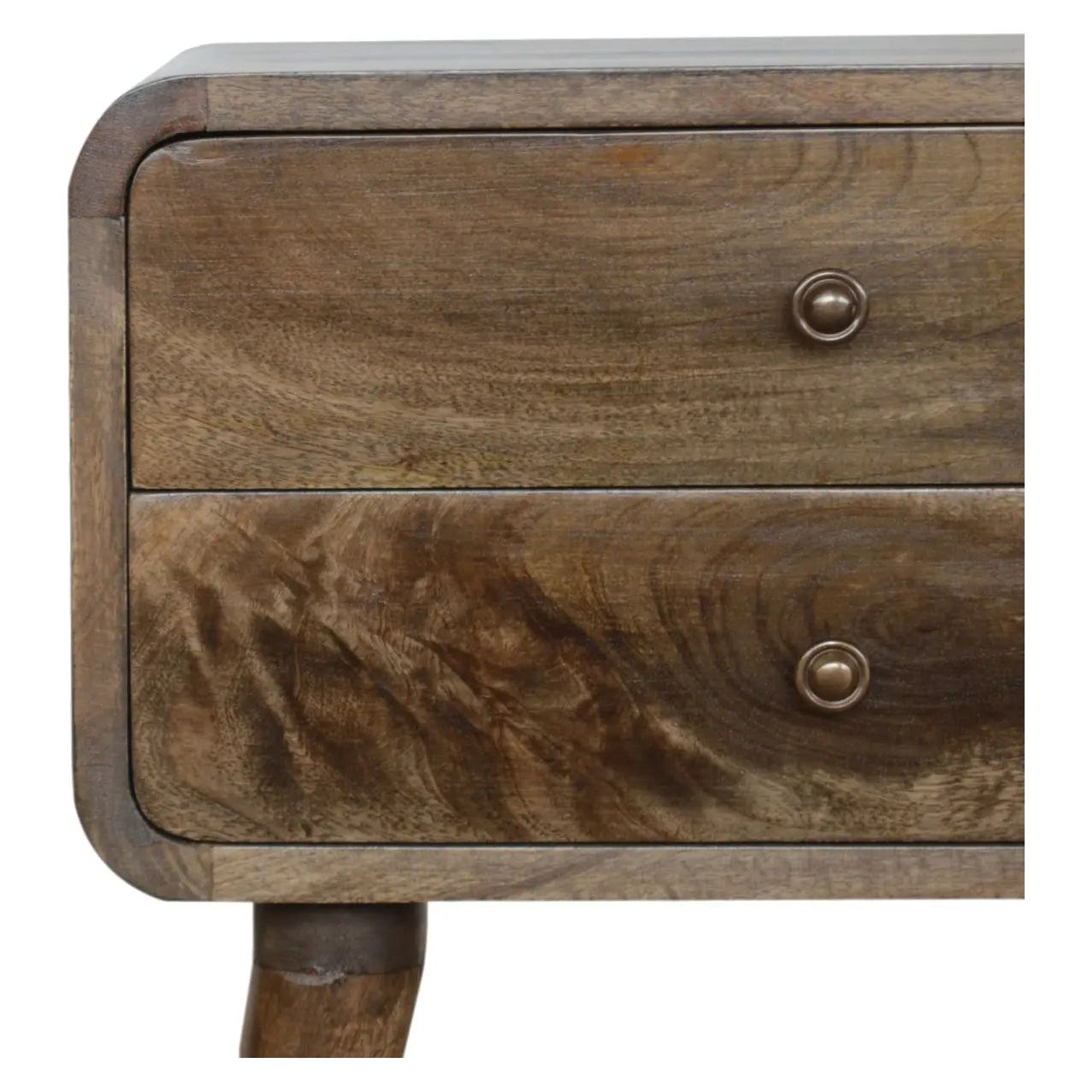 Curved Classic Grey Washed Bedside - Living with Luxury