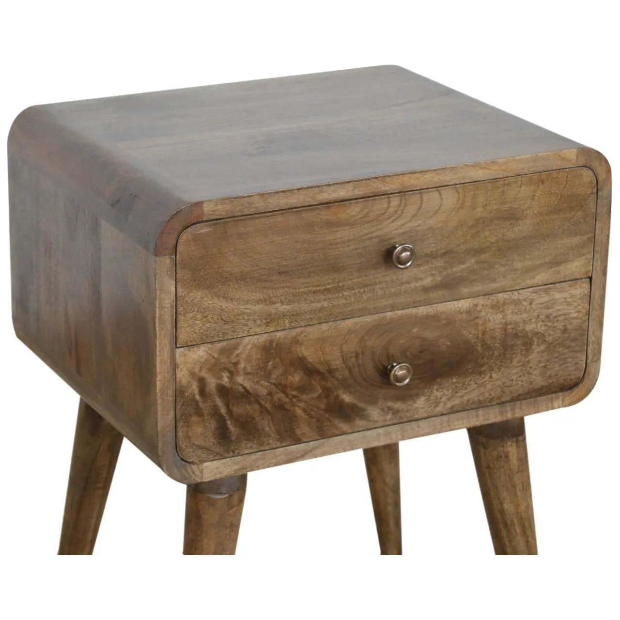 Curved Classic Grey Washed Bedside - Living with Luxury