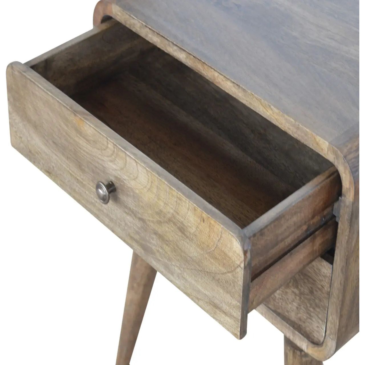 Curved Classic Grey Washed Bedside - Living with Luxury