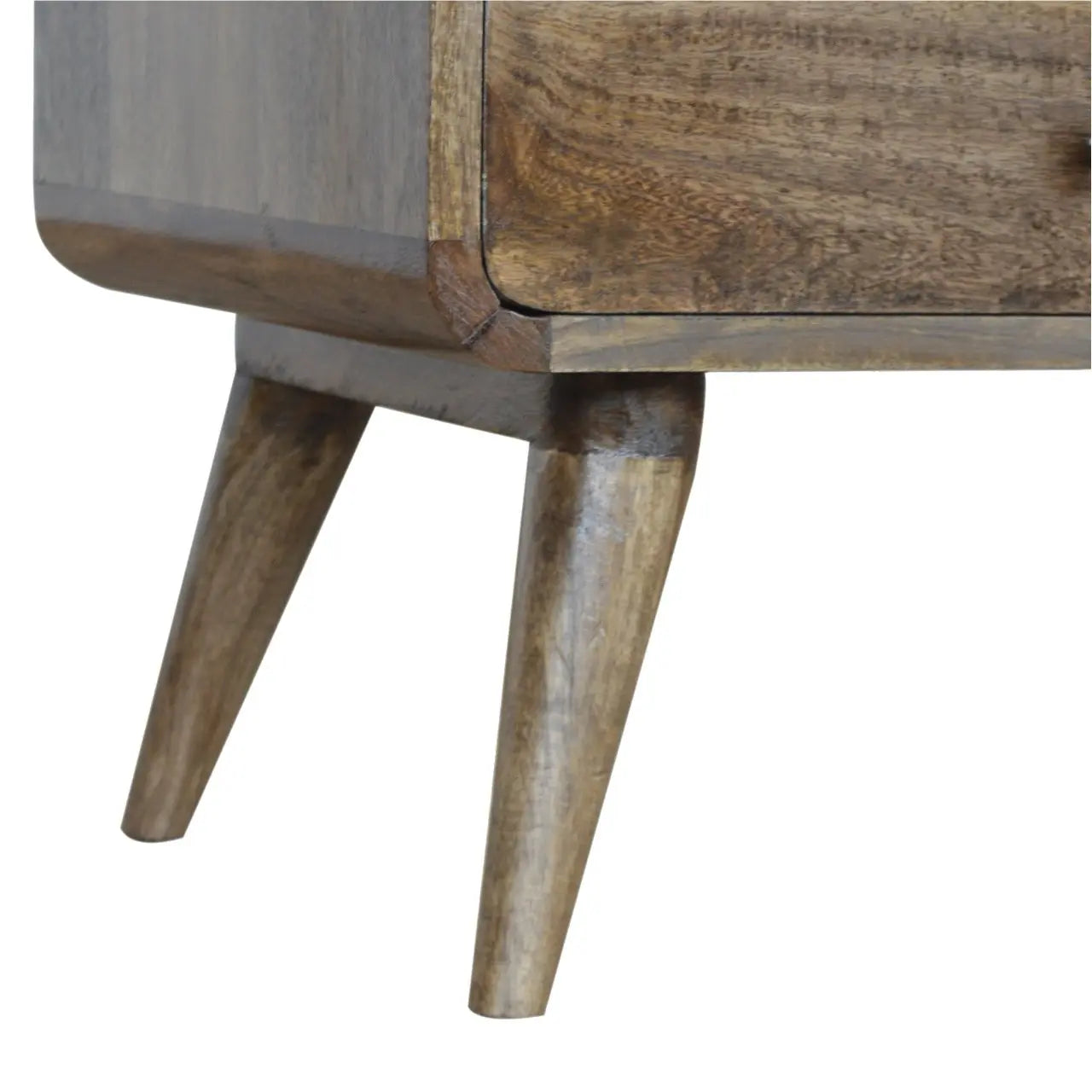 Curved Grey Washed Media Unit - Living with Luxury