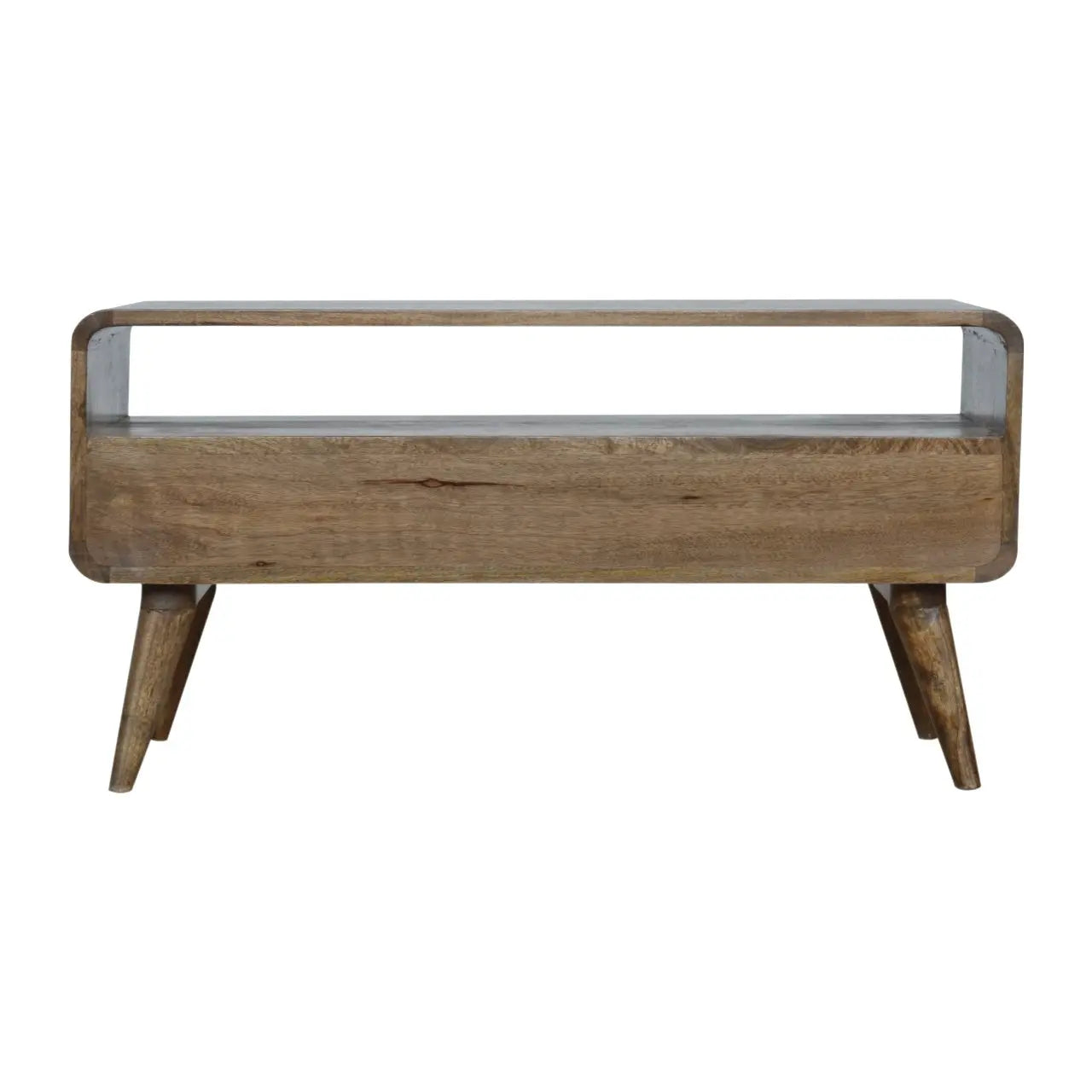 Curved Grey Washed Media Unit - Living with Luxury