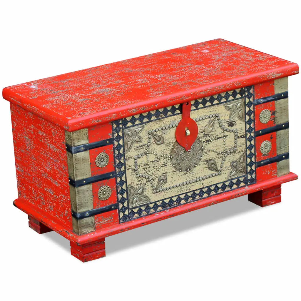 Storage Chest Red Mango Wood Living with Luxury