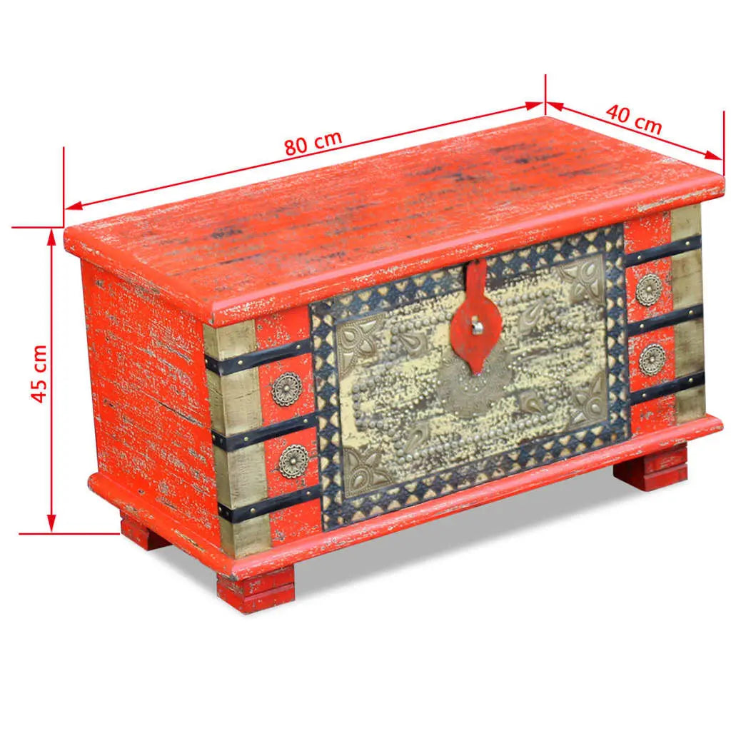 Storage Chest Red Mango Wood Living with Luxury