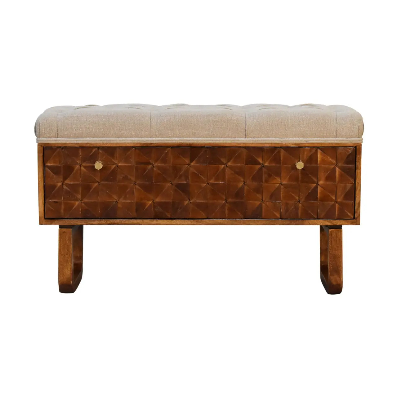 'U' Chestnut Pineapple Bench Living with Luxury