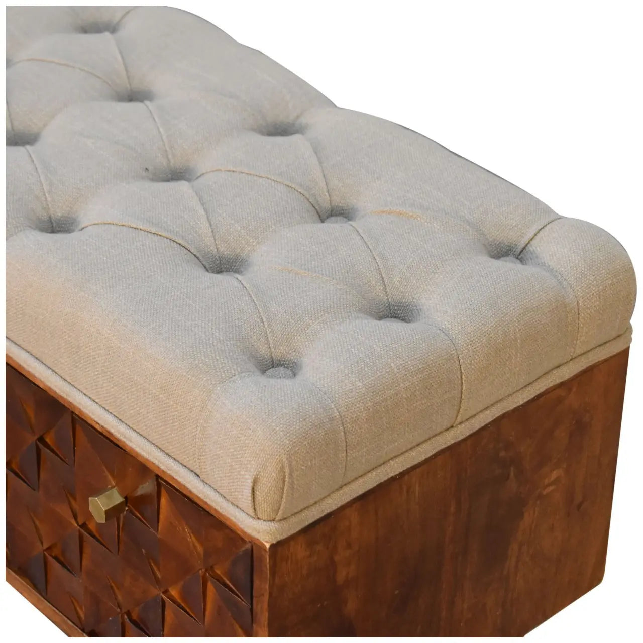 'U' Chestnut Pineapple Bench Living with Luxury