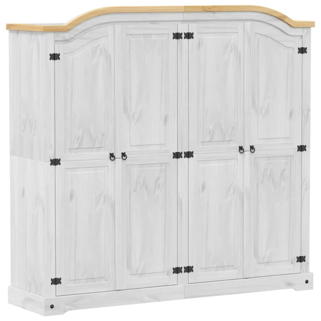 Wardrobe Corona White Solid Wood Pine Living with Luxury