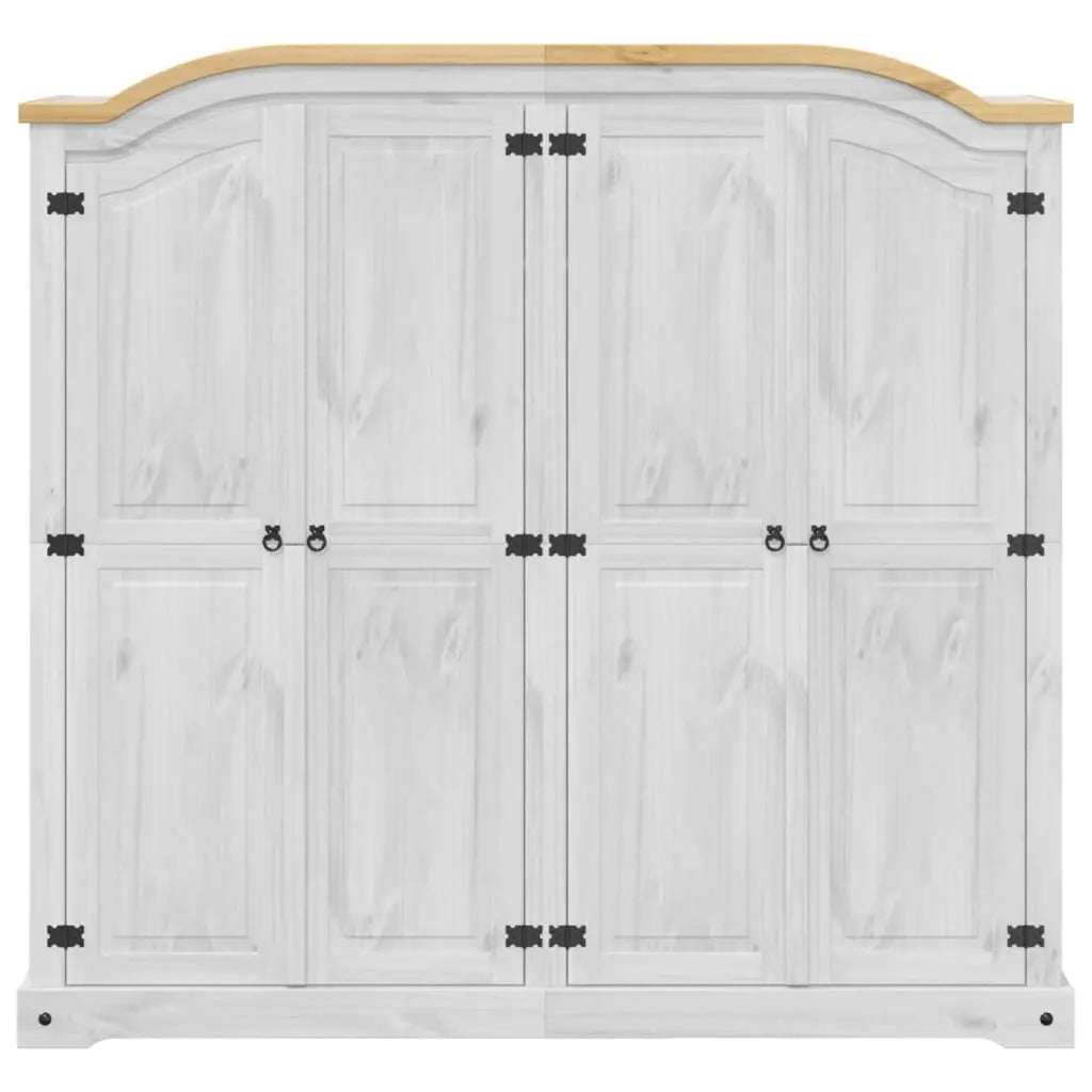 Wardrobe Corona White Solid Wood Pine Living with Luxury