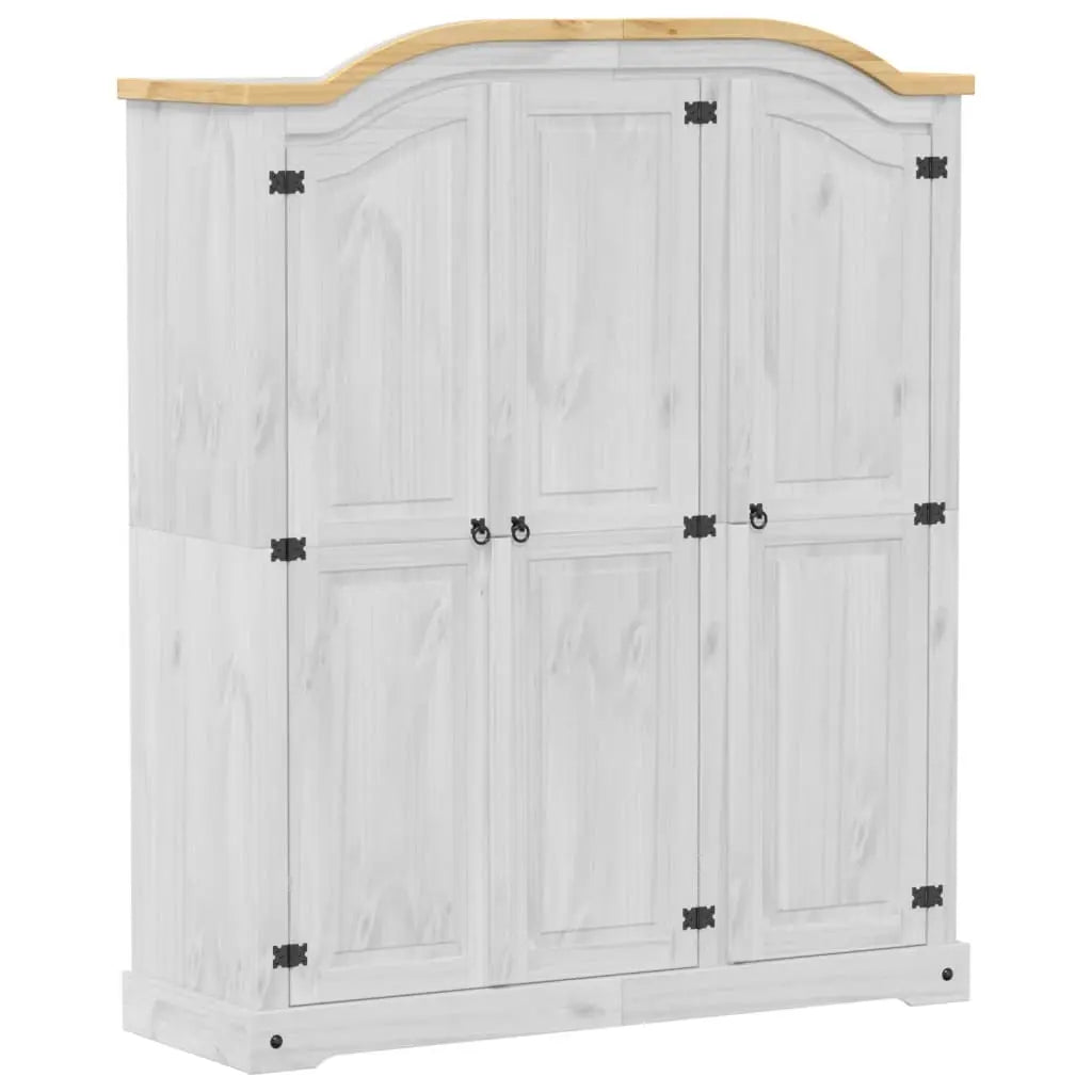 Wardrobe Corona White Solid Wood Pine Living with Luxury