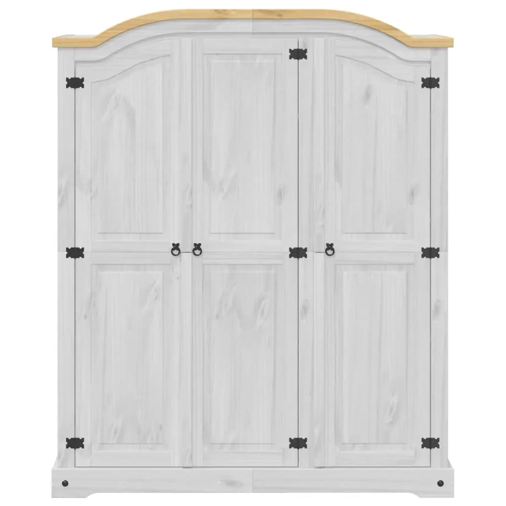 Wardrobe Corona White Solid Wood Pine Living with Luxury