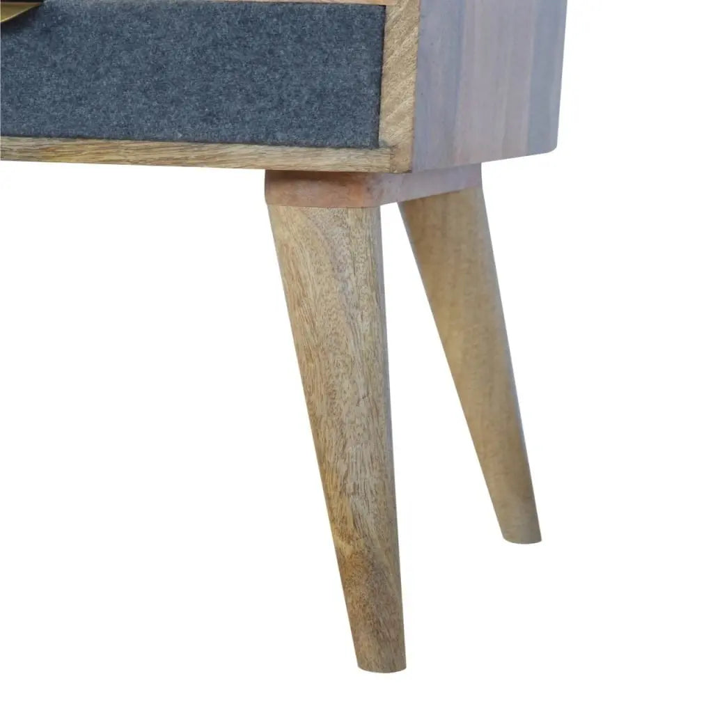 Grey Tweed Bedside with Open Slot - Living with Luxury