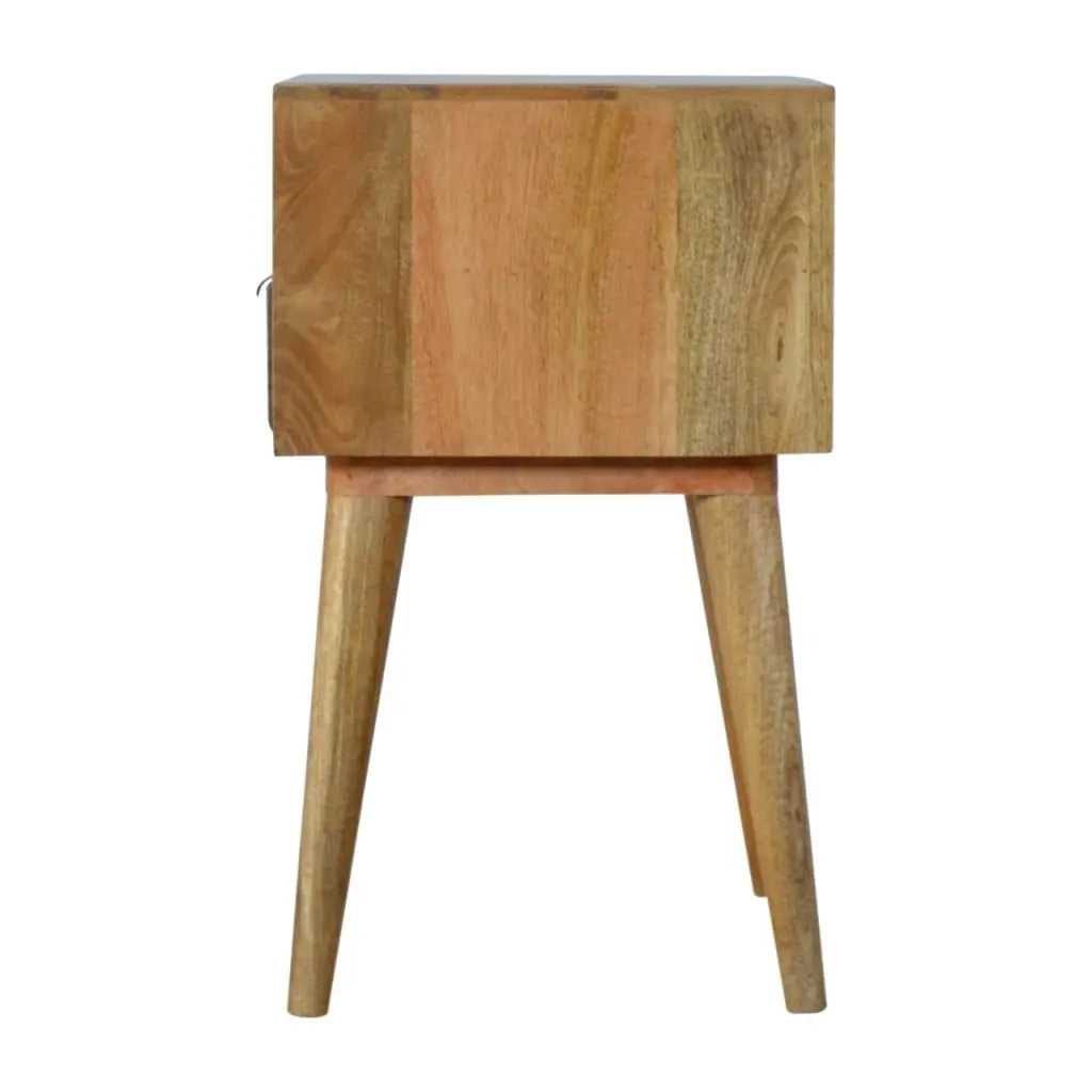 Grey Tweed Bedside with Open Slot - Living with Luxury