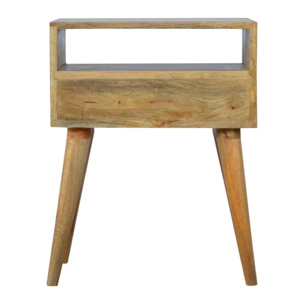 Grey Tweed Bedside with Open Slot - Living with Luxury
