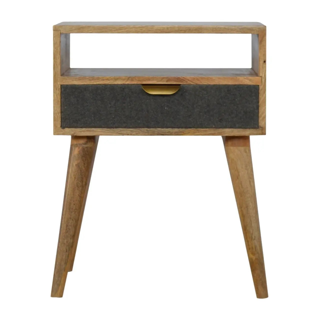 Grey Tweed Bedside with Open Slot - Living with Luxury