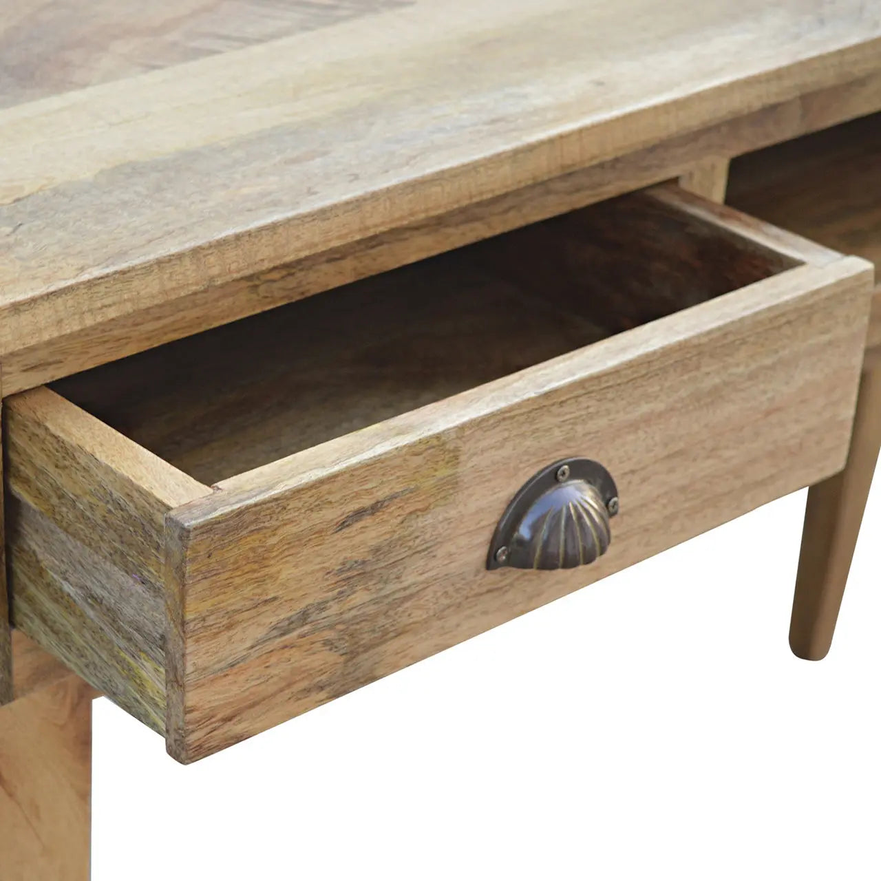 Compact 2 Drawer Shell Writing Desk in a Modern Study Room