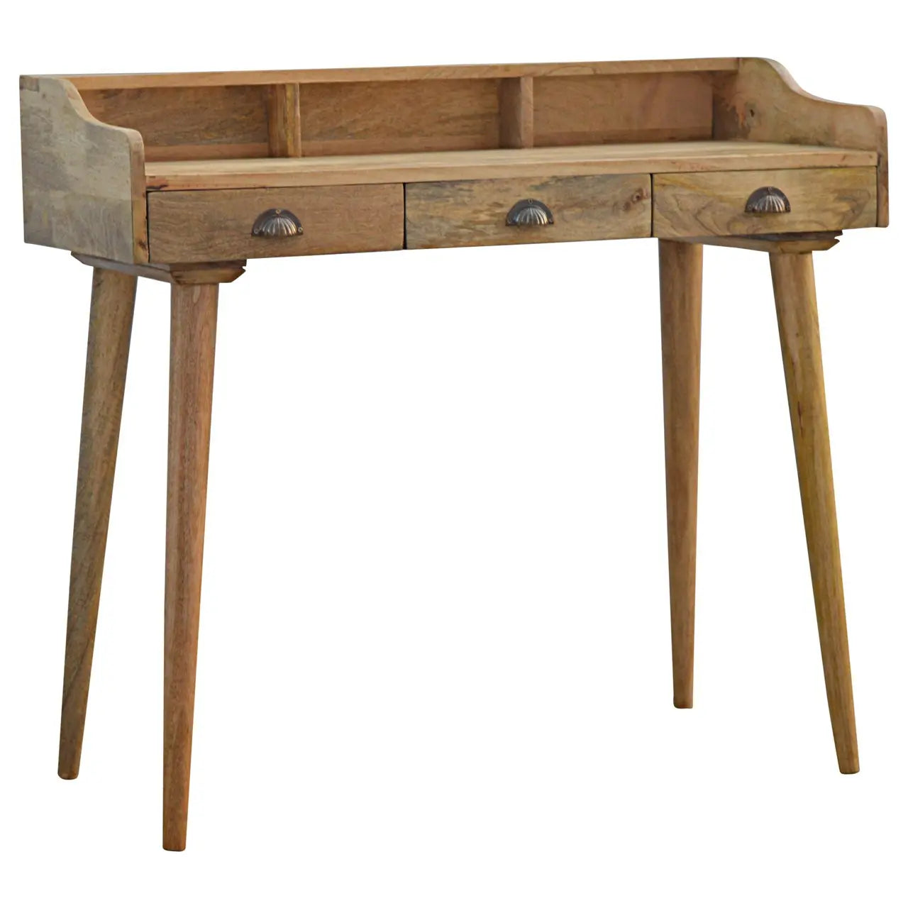 Gallery Back Detail on 2 Drawer Writing Desk