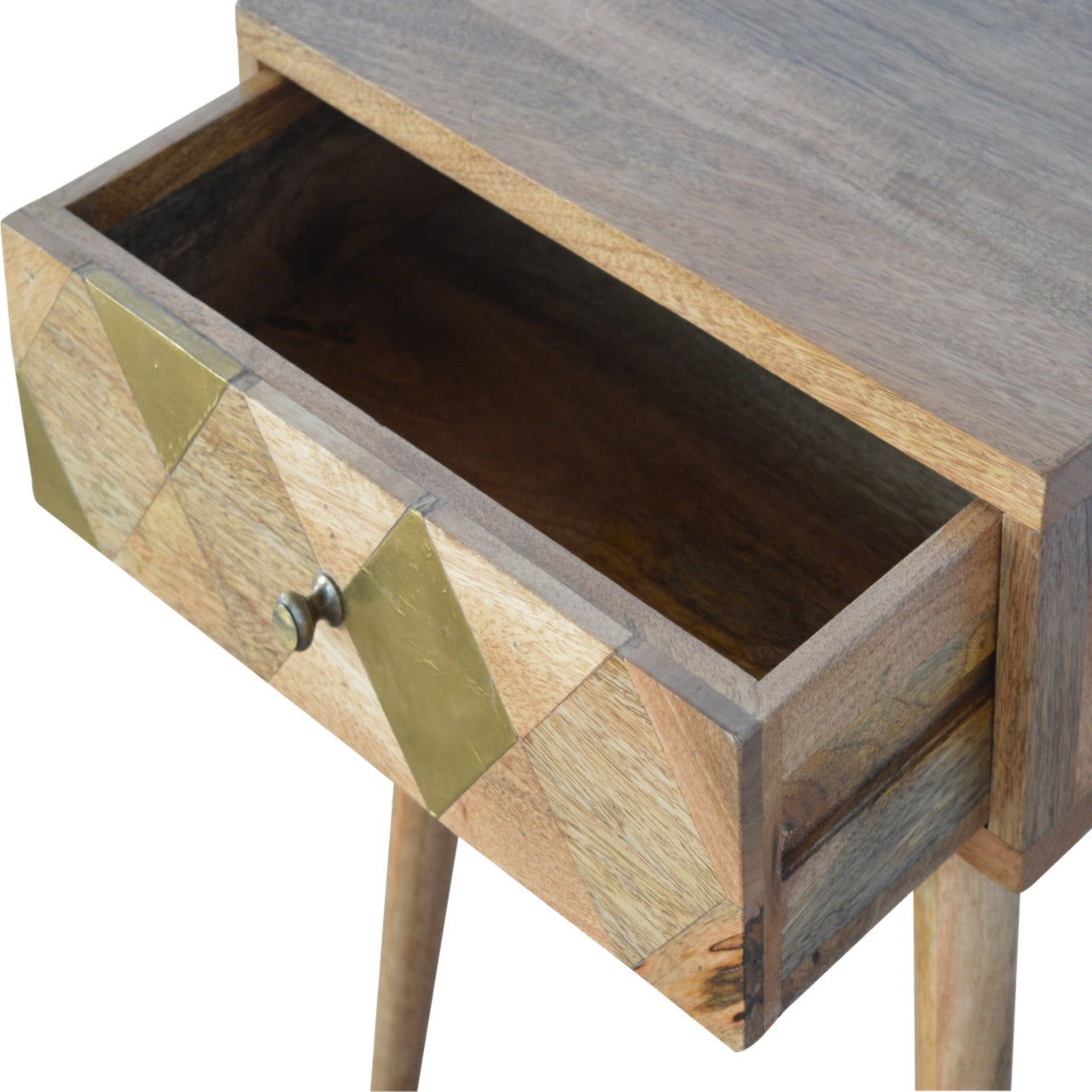 1 Drawer Gold Brass Bedside - Living with Luxury