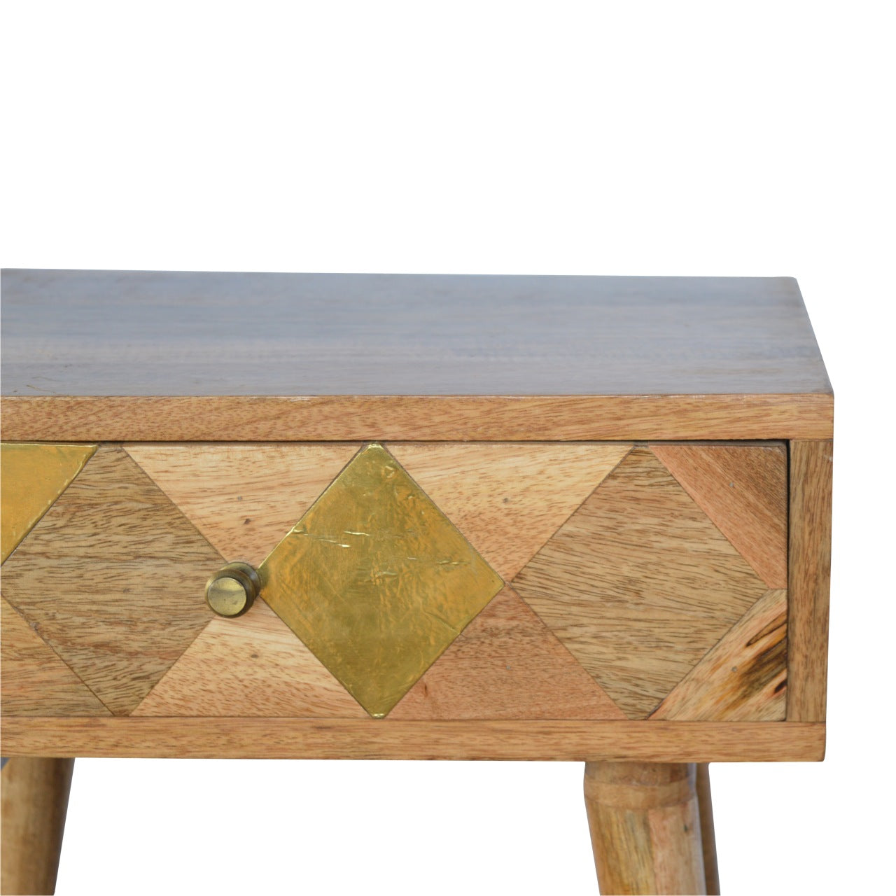1 Drawer Gold Brass Bedside - Living with Luxury