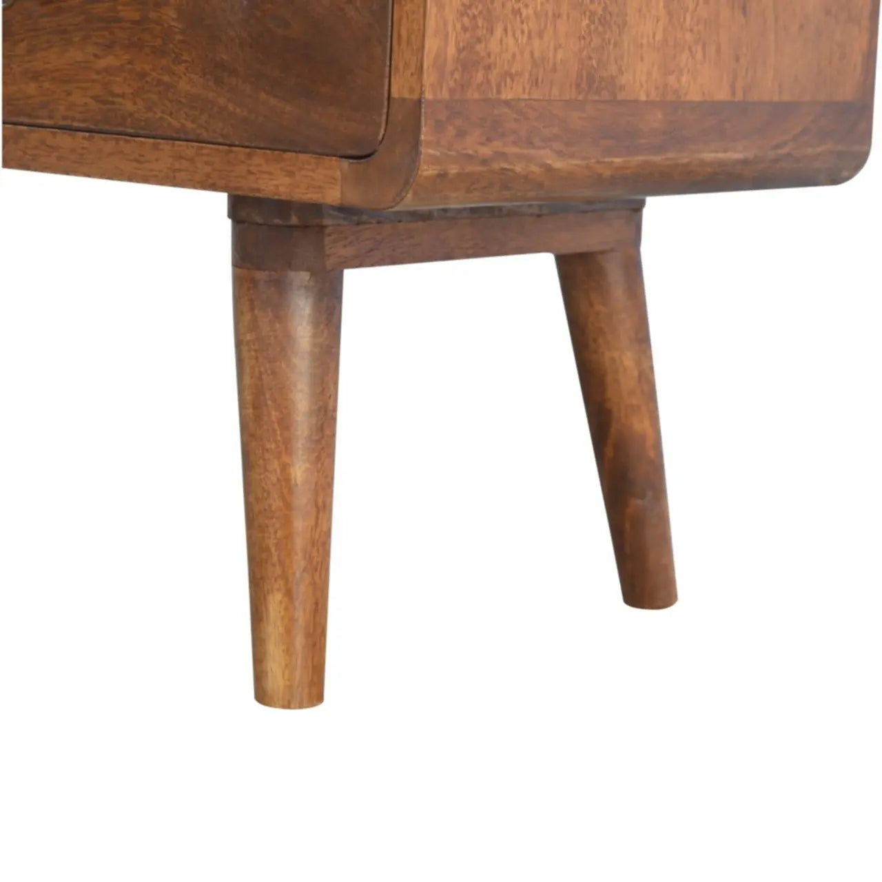 Curved Chestnut Media Unit - Living with Luxury