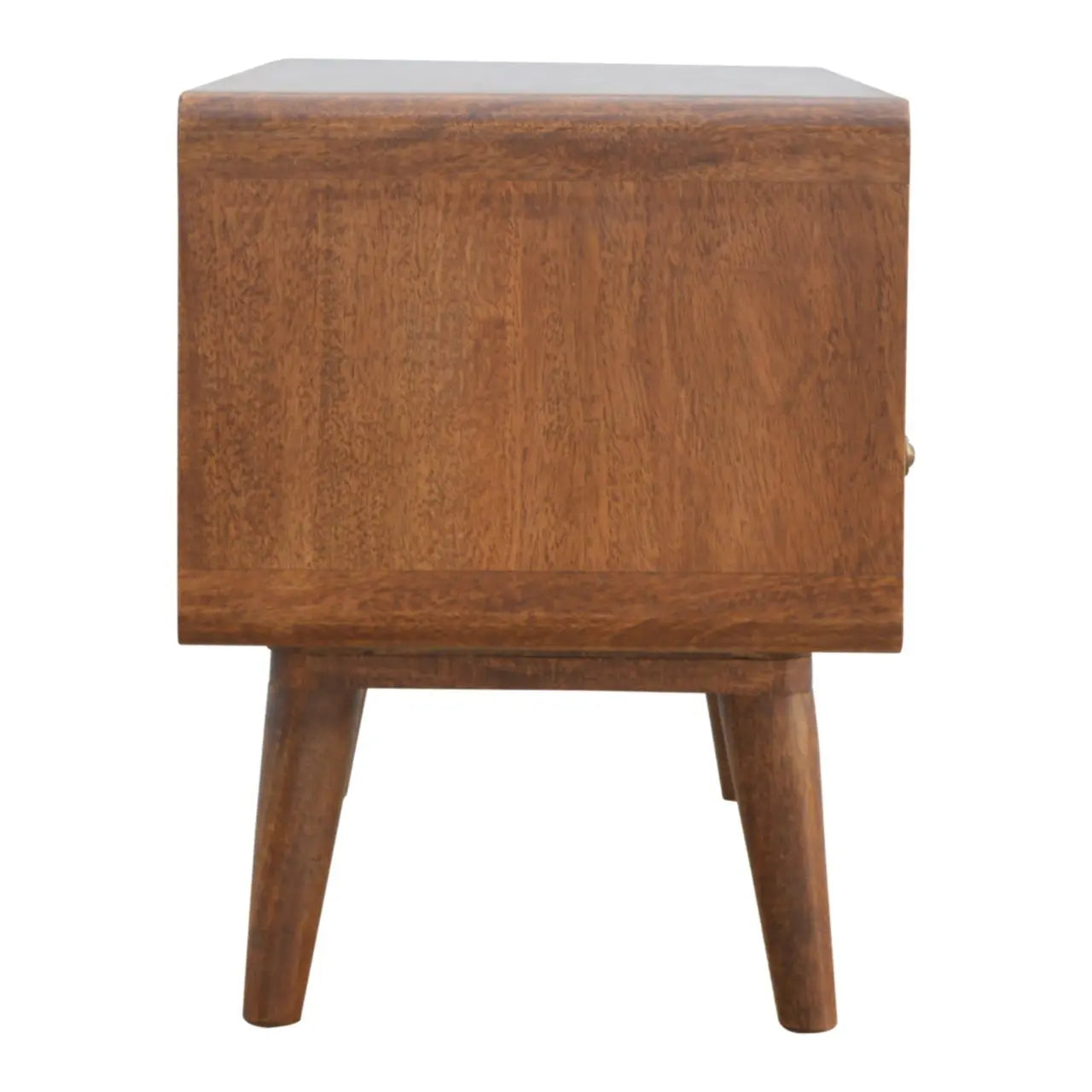 Curved Chestnut Media Unit - Living with Luxury