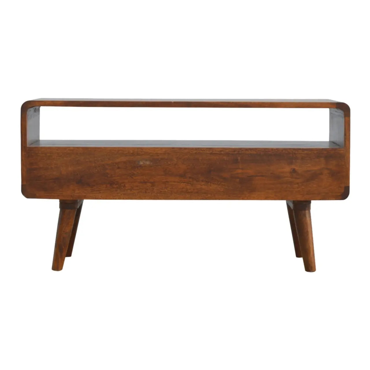 Curved Chestnut Media Unit - Living with Luxury