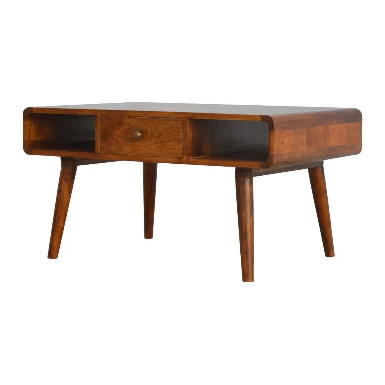 Curved Chestnut Coffee Table - Living with Luxury