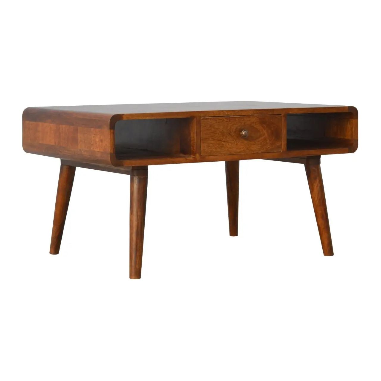 Curved Chestnut Coffee Table - Living with Luxury