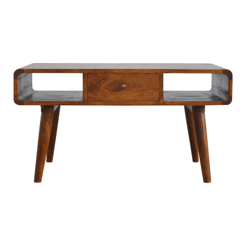 Curved Chestnut Coffee Table - Living with Luxury