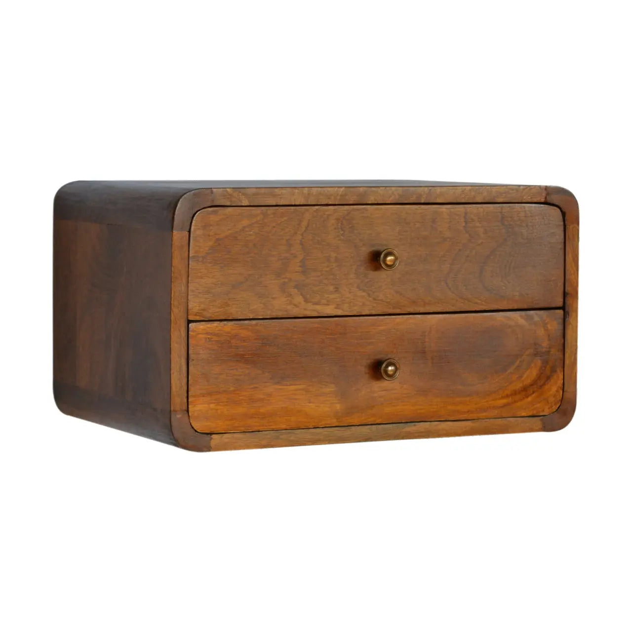 Floating Curved Chestnut Bedside - Living with Luxury