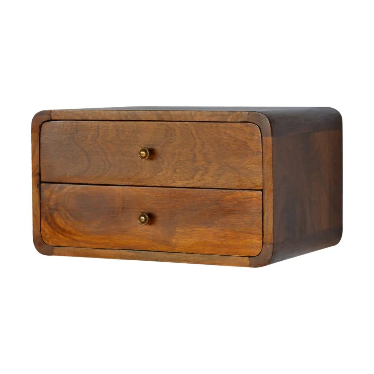 Floating Curved Chestnut Bedside - Living with Luxury